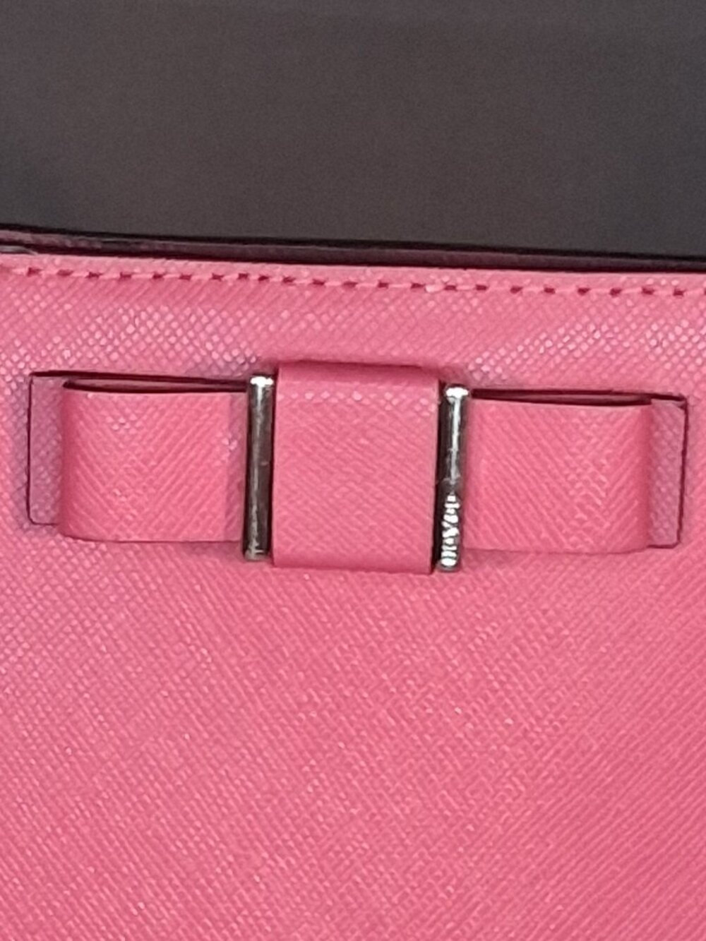 NWT Coach Pink Saffiano Leather Bow Bifold Snap Compact Wallet F53141 - Picture 5 of 13